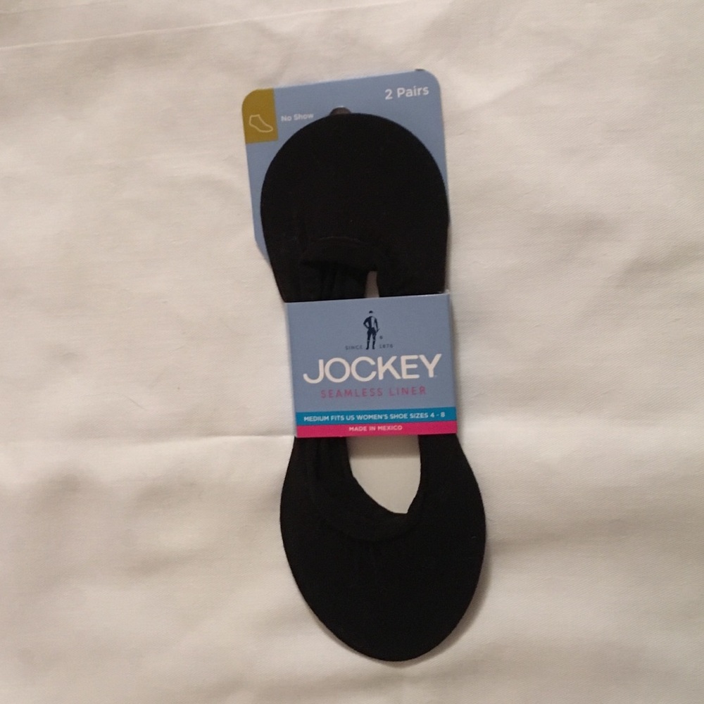 2 pairs seamless footliners in black. Jockey. NWT